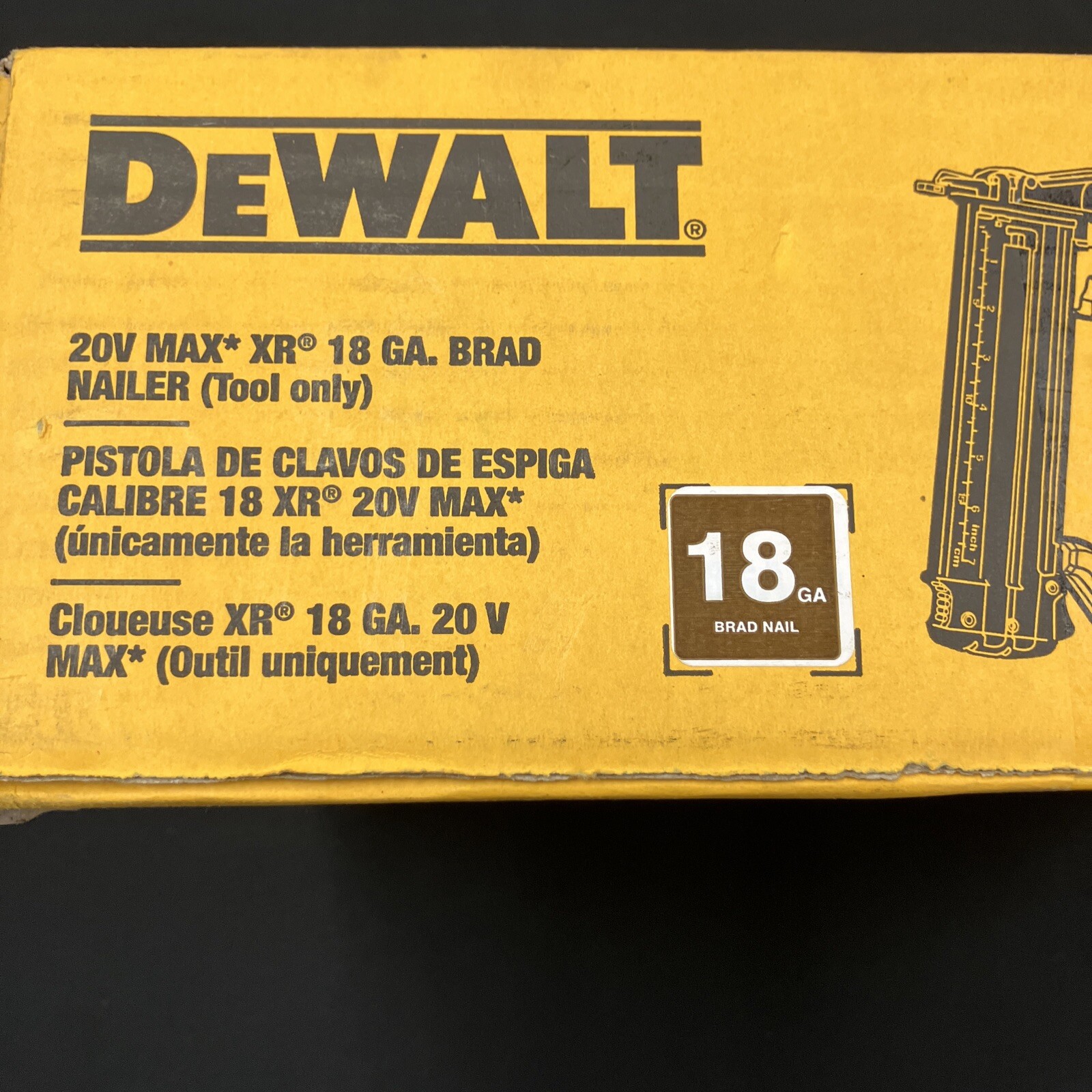 NEW Dewalt DCN680B 20V MAX SteelMaterial Cordless Brad Nailer 18GA