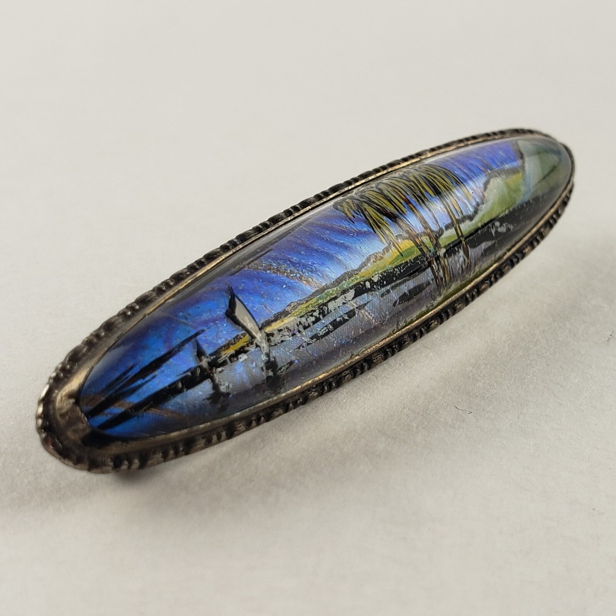 Sterling Silver TLM England Butterfly Wing Brooch Art Deco [7371] - Main Image