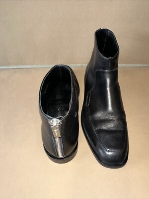 3.1 Phillip Lim Womens Leather Zipped Block Heels Ankle Boots Black Size EUR 38