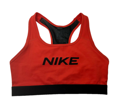 black and orange nike sports bra