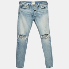 Fear of God Blue Denim Knee Ripped Jeans M Waist 33''