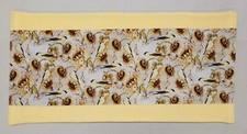 Harvest Sunflowers  Birds on Yellow Terrycloth Bathmat
