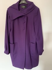 Ladies Matalan Papaya Purple Wool Blend Coat (uk Size 12)