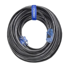 CP 80 ft 16/3 SJTW Outdoor Extension Cord w/ Lighted Locking Connector, CP10128
