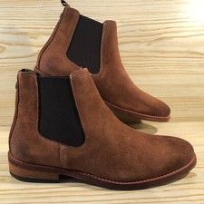 Image of Barbour Bedlington Light Brown Suede Men's Dress Chelsea Boots UK 7 Elastic New