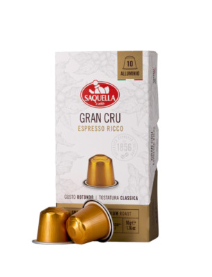 Saquella Caffe   Espresso Gran Cru Capsules - Nespresso Compatible 10x10x5g