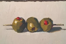 GREEN OLIVES ABSTRACT STRETCHED CANVAS WALL ART READY TO HANG CP230