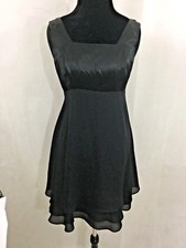 CDC Evening Wear Little Black Dress High Waisted Crepe & Satin Size 6 Misses