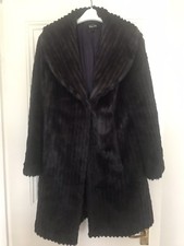 Glamorous Deep Purple/aubergine Faux Fur Longline Coat, Size M