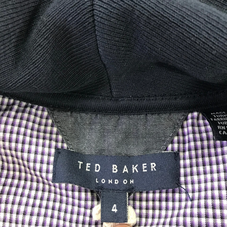 Ted Baker Suéter Para Hombres 4 Chal Cuello Cárdigan Azul Bolsillo Informal Adulto Foto 3 de 4