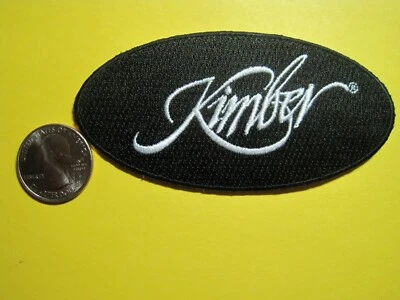 KIMBER FIREARMS VEST PATCH IRON ON or SEW ON GUN PATCH 100% EMBROIDERY 2X4 OVAL