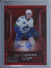 2020-21 O-Pee-Chee Platinum VIP Red Achievements 1/10 Quinn Hughes Auto 1e8y