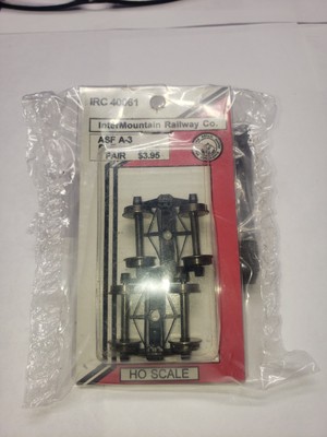 INTERMOUNTAIN IRC 40061, ASF A-3, 50 TON TRUCKS, 1 PAIR, PLASTIC W/ METAL WHEELS