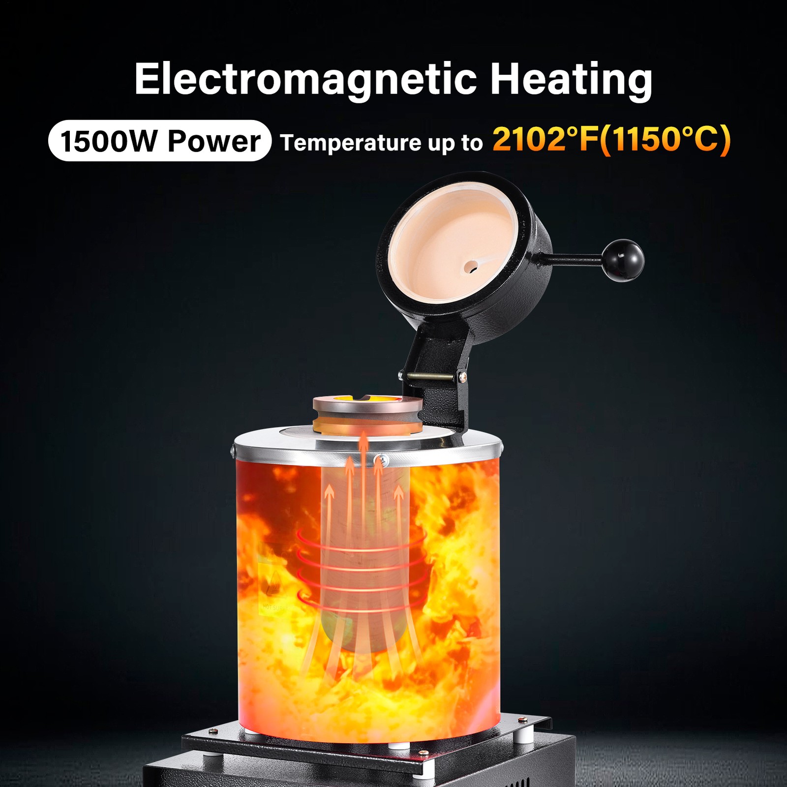 3KG Electric Melting Furnace Gold Metal Smelter 2102℉ Crucible Ingot Mold New-