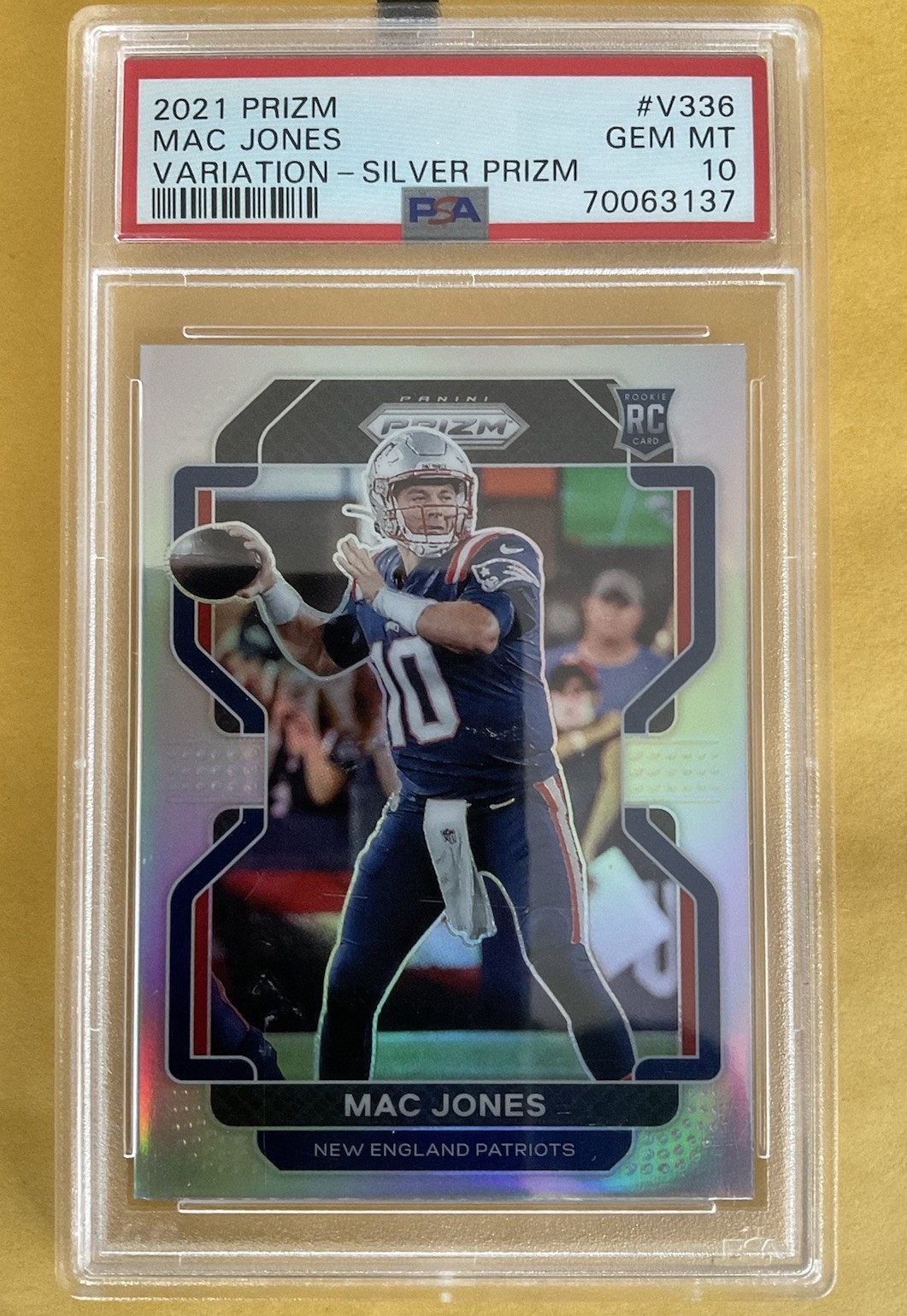 2021 Panini Prizm #V336 Mac Jones RC Rookie Variation Silver PSA 10