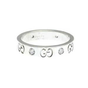 Bague Gucci Icône Argent Or Blanc Bijoux Authentique