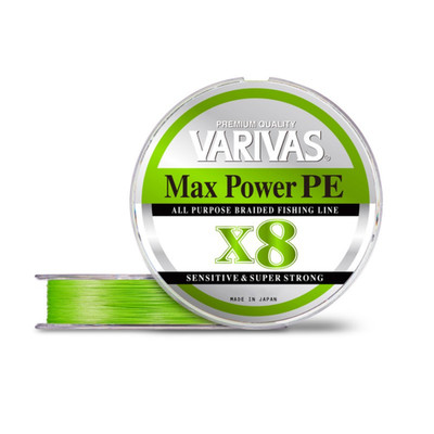 Varivas MAX Power PE X8 150 m | Leuchtgrün | Japanisches 8-Strang Premium-PE