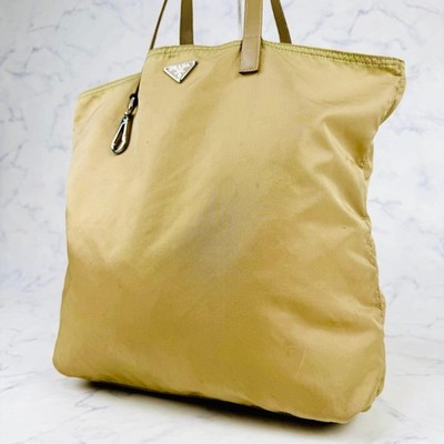 Prada Tote Bag Tesuto Nylon Schultertasche Saffiano Leder Triangle Logo