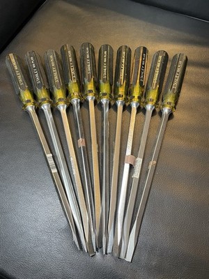 10 VINTAGE NOS STANLEY 100 PLUS LARGE SIZE SCREWDRIVER  1007 10 in  FLATHEAD