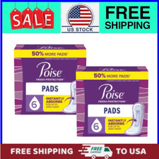 2 PACK Poise Incontinence Pads for Women, 6 Drop Ultimate Absorbency, 42 Count