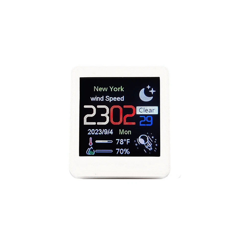 Mini Clock WIFI Weather Clock Screen Temperature&Humidity Desktop Decor Gift - Image 3 of 4