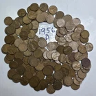 1956 Lot Lincoln Wheat Copper Cent Penny D Denver Mint Mark 1.3 Pound lb Bulk
