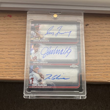 Topps 2025 Chrome Update Triple Autograph Greg Maddux Smoltz Glavine /10 Braves