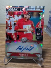 2024 Contenders Optic Andy Reid Coaches Ticket Auto Cracked Ice Prizm /22