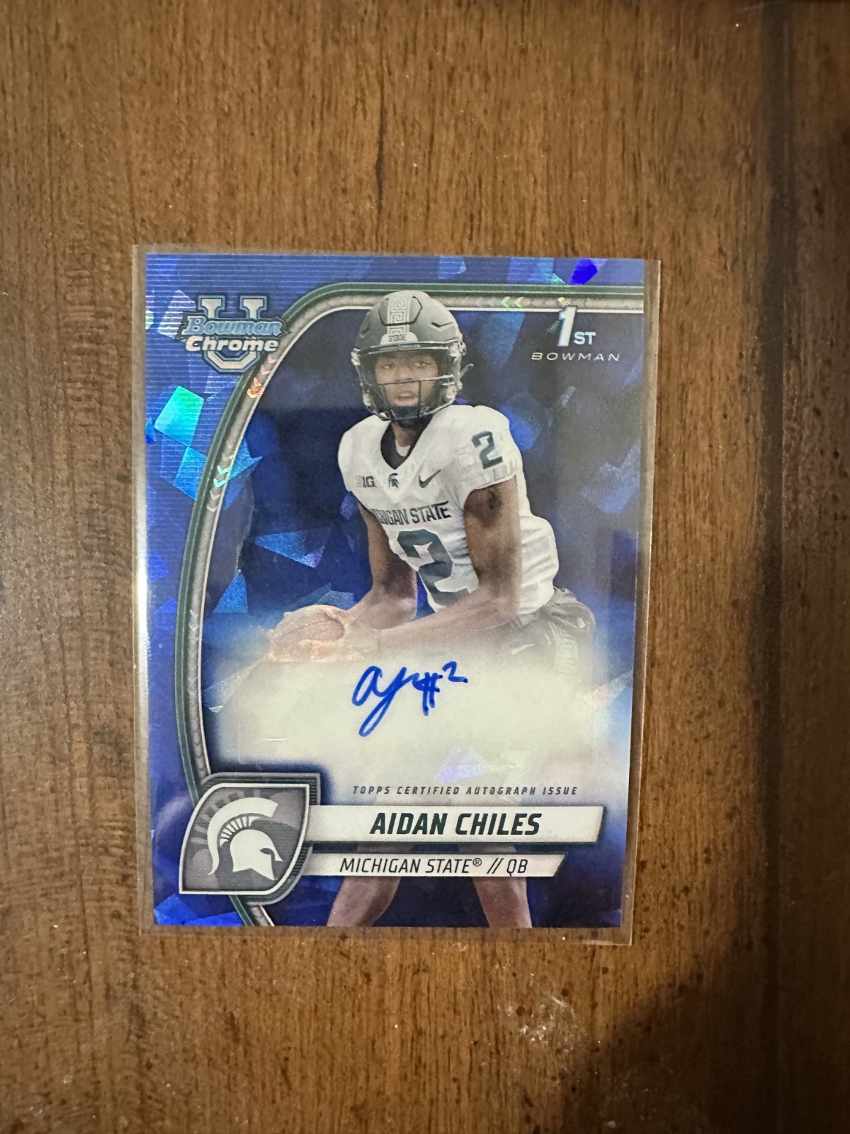 2024 Bowman U Chrome Sapphire Aidan Chiles 1st Auto SP Michigan State