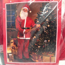 Vintage Santa Clause 5 Piece set One Size Fits Most Suit Complete Costume