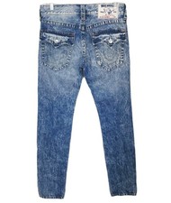Auth TRUE RELIGION Sz 30 Acid Stone Washed Jeans Skinny Fit