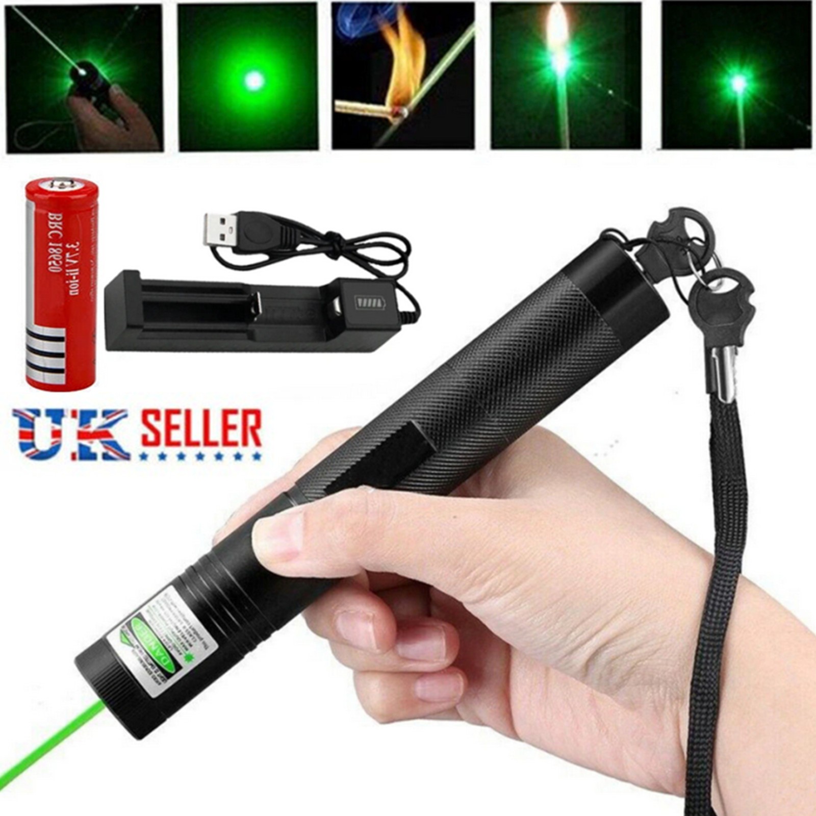 Green - Laser Pointer Pen Rechargable 532nm Beam Light Laser 1000 Meters w/ Box