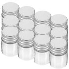24Pcs Small Clear Glass Bottles Mini Jars with Aluminum Lids for Craft Storage