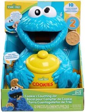 Sesame Street Cookie Monster Counting Cookie Jar Toy, 12 Pieces, 7.65 Inch
