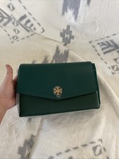 TORY BURCH KIRA MIX MATERIAL SHOULDER BAG MALACHITE 
