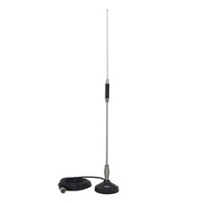 Center-Load Stainless Steel Whip CB Magnet-Mount Antenna Kit 3.5" Magnet Cable