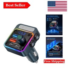 54W Bluetooth 5.3 Car Adapter with 4 Charging Ports  LED Lighting