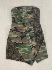 Urban Outfitters Tube Dress Womens Small Strapless Camo Print Asymmetrical Hem