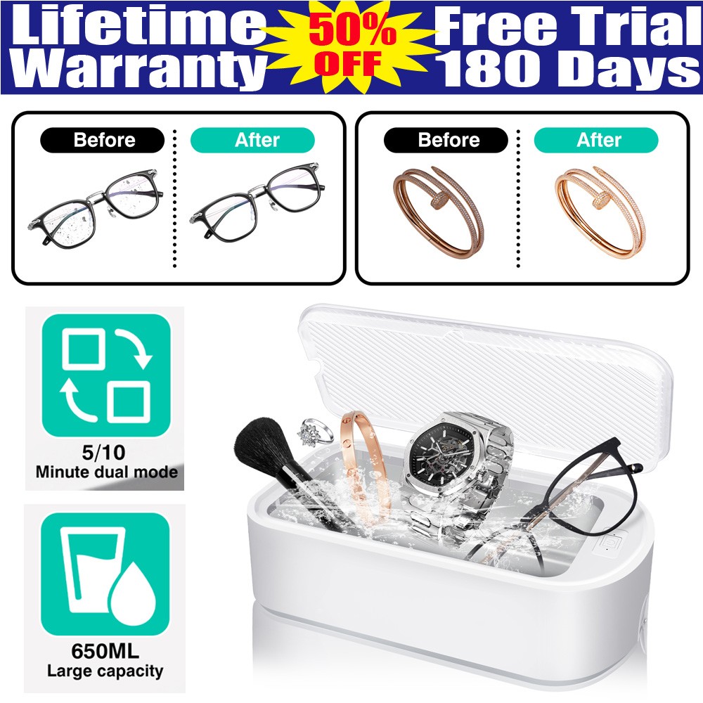 Ultrasonic Cleaner Tool Sonic Wave Tank Glasses Watch Jewellery Cleaning Machine