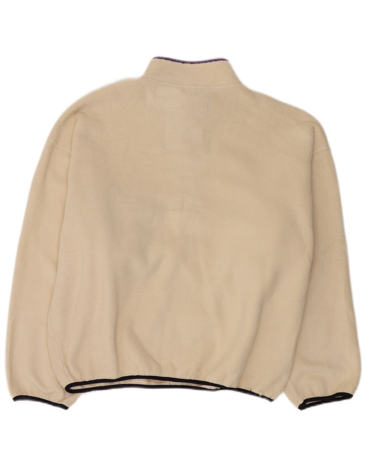 Think Pink Womens Oversized Zip Neck Fleece Jumper UK 14 Medium Off White AO19 thumbnail 2