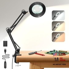 10X Magnifying Glass with Light and Clamp&mdash;ZAPLIT 4.3&rdquo; Real Lamp with Clamp