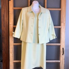 VTG 80's Jessica Howard Women's Petite 8P 2 pc Set Houndstooth Dress Jacket