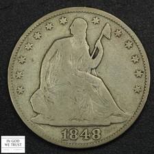 1848 O Seated Liberty Silver Half Dollar 50C