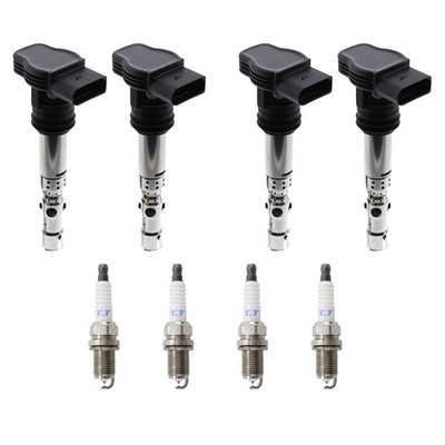 Eldor 4 Ignition Coils Denso Platinum TT Spark Plugs Kit for A4 TT Golf Beetle