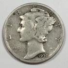 1930-S United States Mercury Dime - Fine (F) KM#140 - 90% Silver - 8613