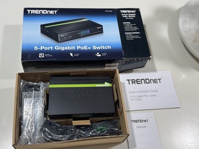 TRENDnet TPE-TG50g 5-Port Gigabit PoE+ Switch   New in Box   30W PoE Budget