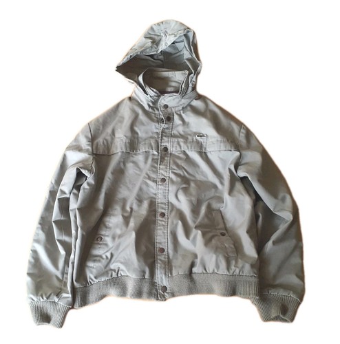 Lacoste, Lacoste Izod Men's Secret Zip Hood Jacket Size Large Gray Alligator Vintage