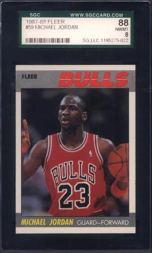 1987 Fleer #59 Michael Jordan Bulls SGC 8 Well Centered