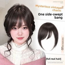 100 human hair snythetic side fringel bangs combs womens ladies natural look