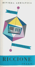 Hotel Beau Rivage ~RICCIONE - ITALY~ Unique FUTURIST Luggage Label,   1950